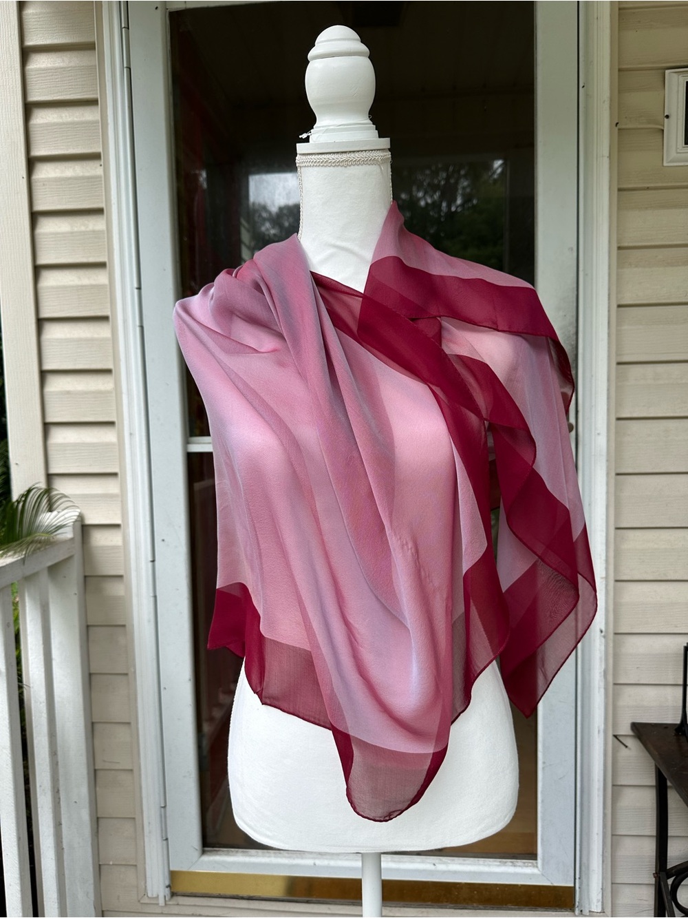 Echo Pink and Burgundy Sheer Gradient Wrap